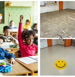Gammelt og slitt gulv i klasserom blir som nytt